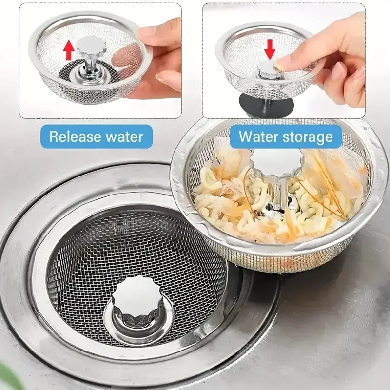 Kitchen Sink Strainer With Handle & Stopper Set