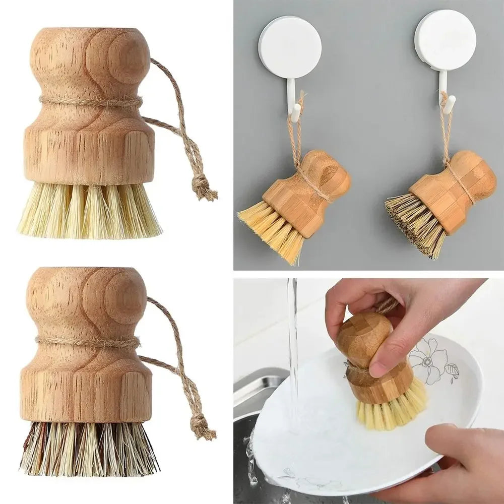 Wooden Dish Brush with Natural Sisal and Coconut