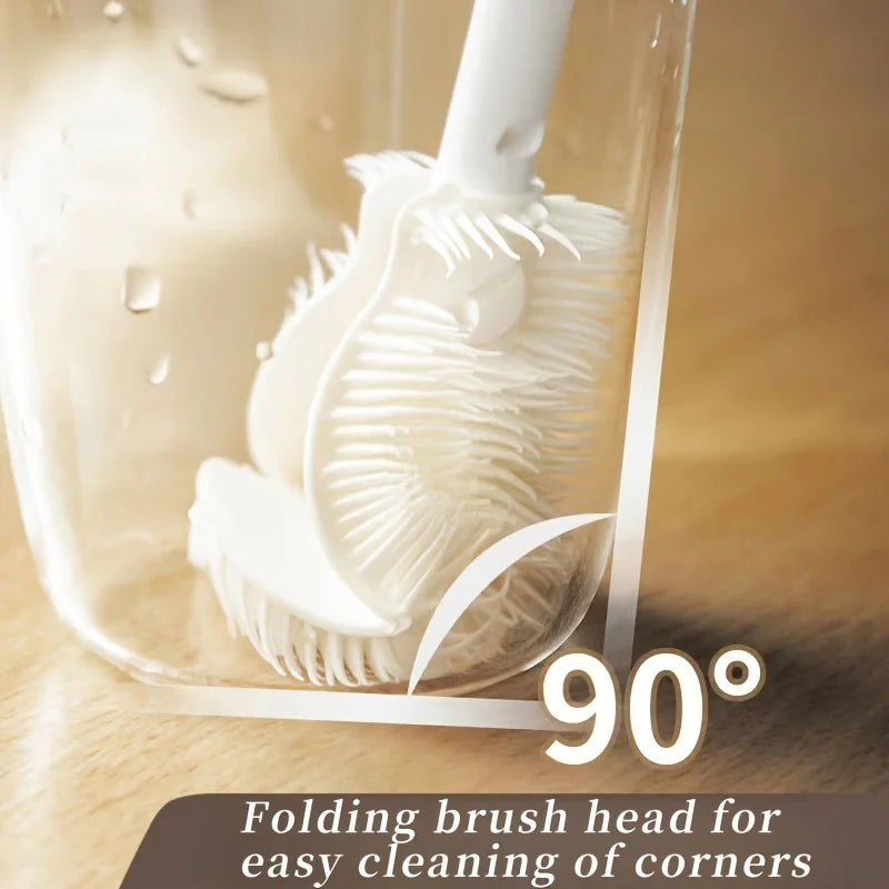 Foldable Silicone Brush with Long Handle