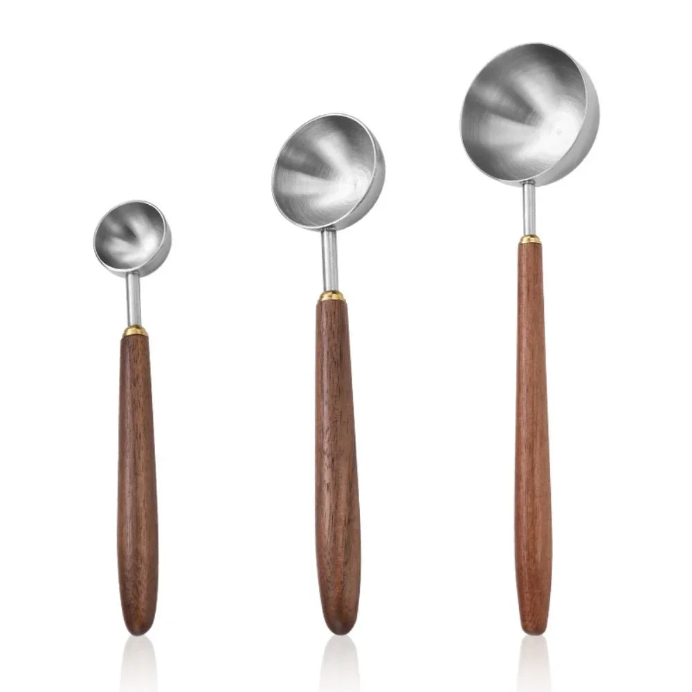25ml Stainless Steel Measuring Spoon with Wooden Handle