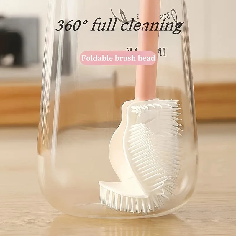 Foldable Silicone Brush with Long Handle