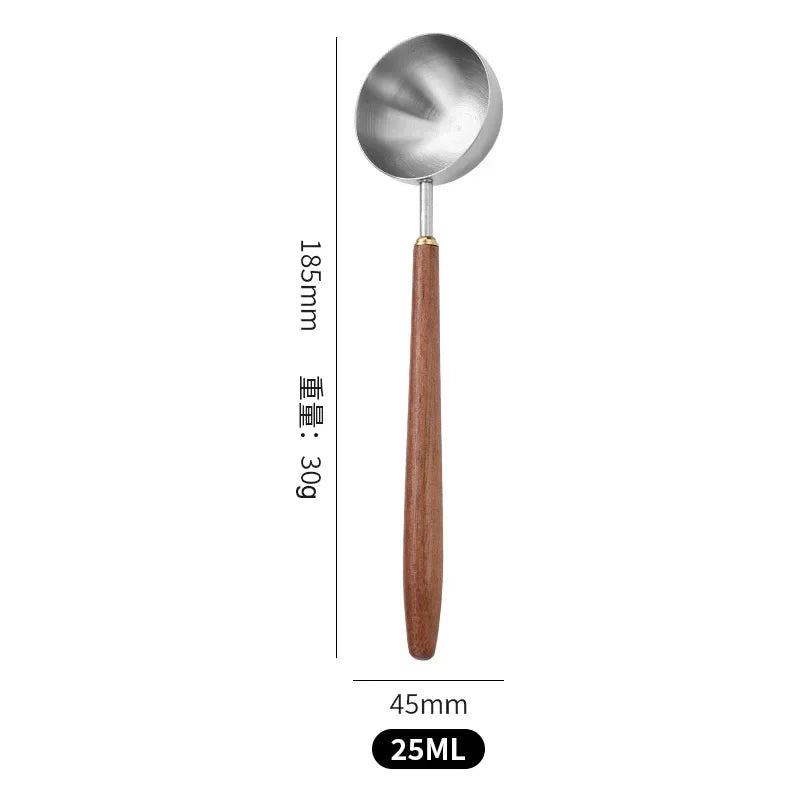 25ml Stainless Steel Measuring Spoon with Wooden Handle