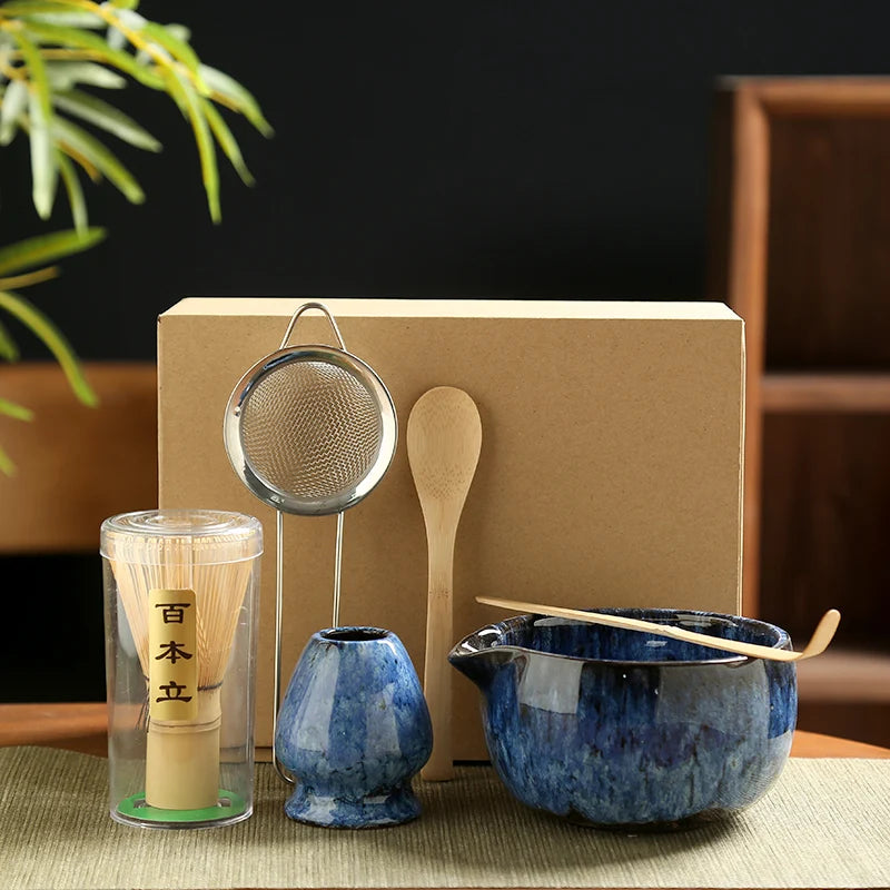 6-Piece Patterned Matcha Tea Set