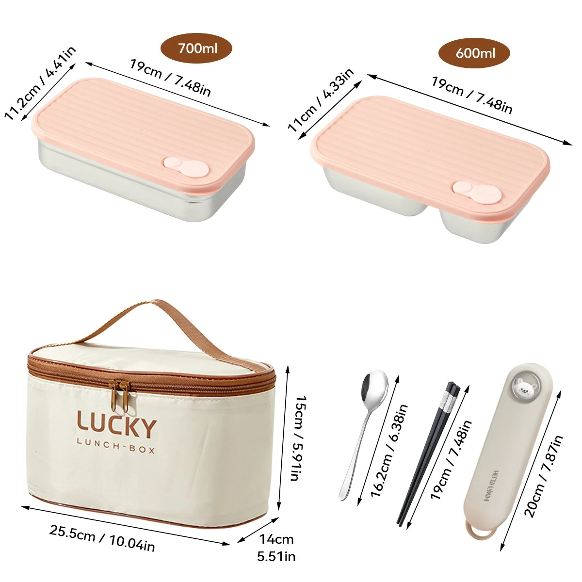 Stainless Steel Bento Lunch Box with Coloured Lid