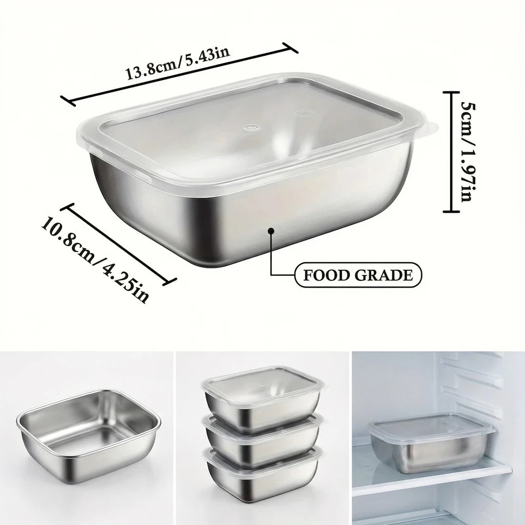 5-Piece Stainless Steel Food Containers