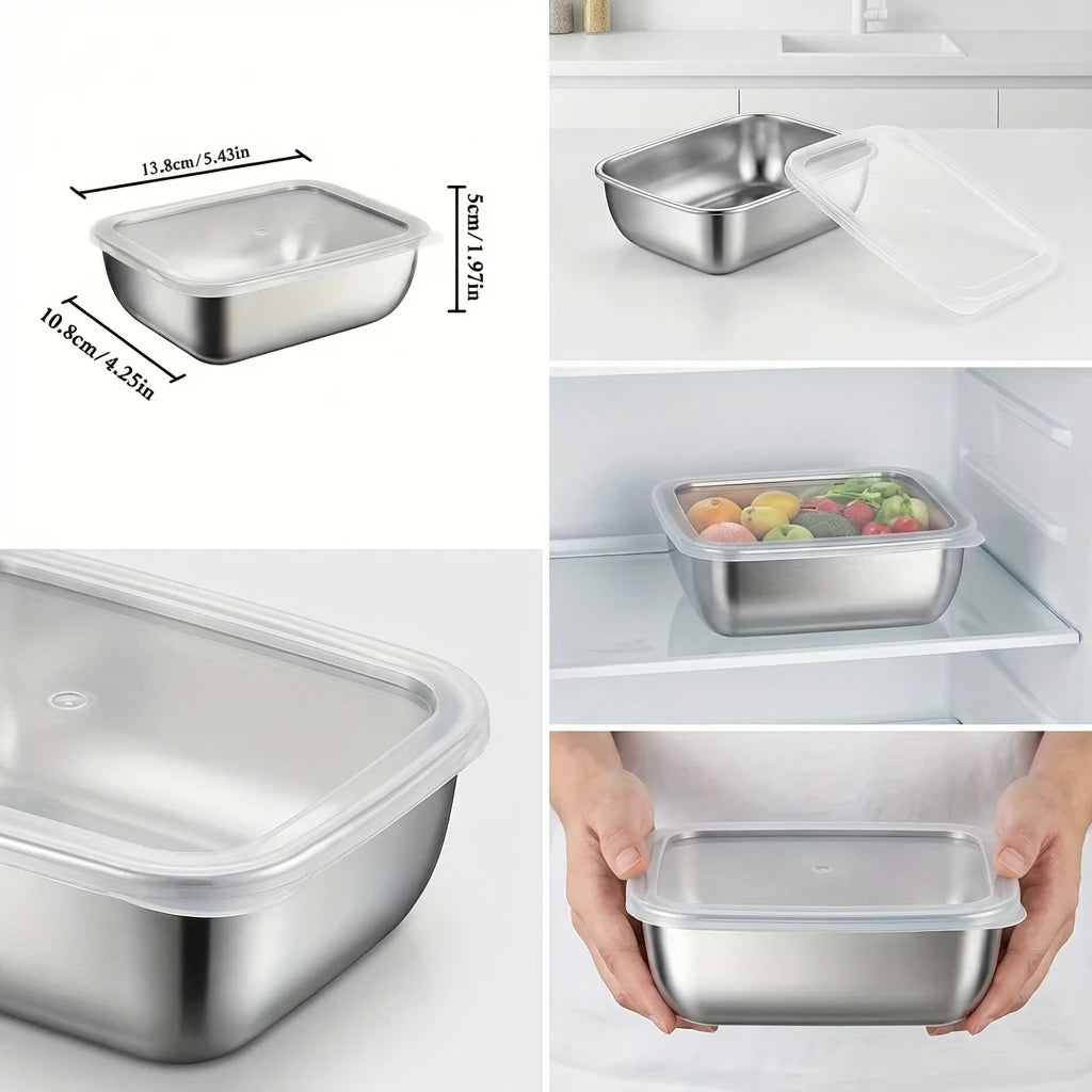 5-Piece Stainless Steel Food Containers