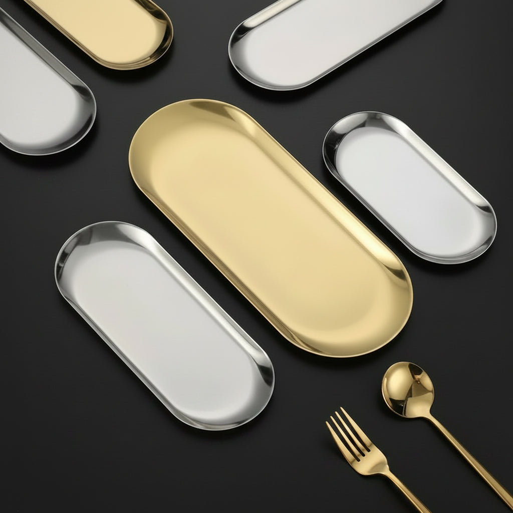 Stainless Steel Gold Dining Plate
