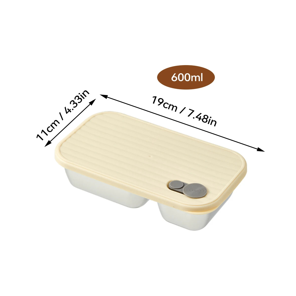 Stainless Steel Bento Lunch Box with Coloured Lid