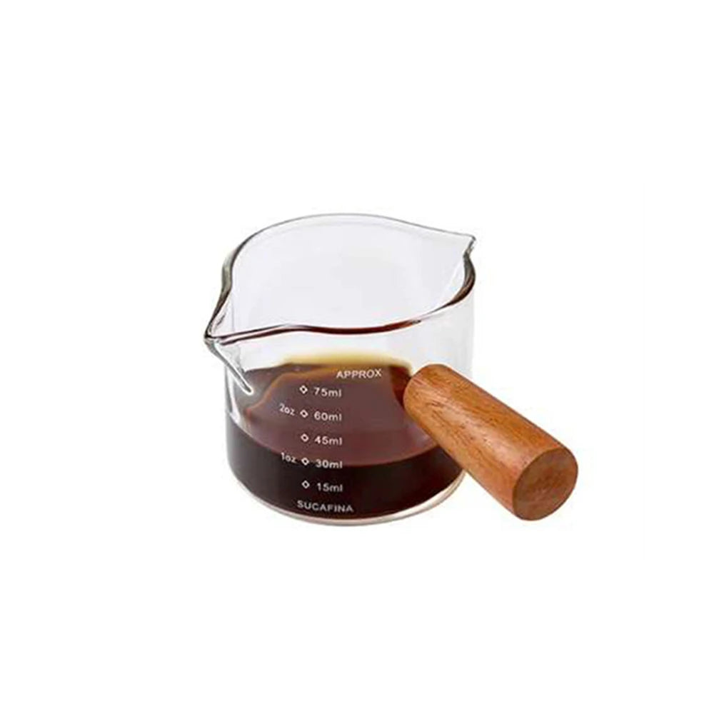 75ml Glass Measuring Cup with Wooden Handle