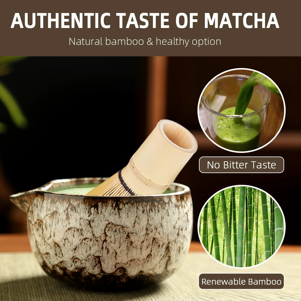 6-Piece Patterned Matcha Tea Set