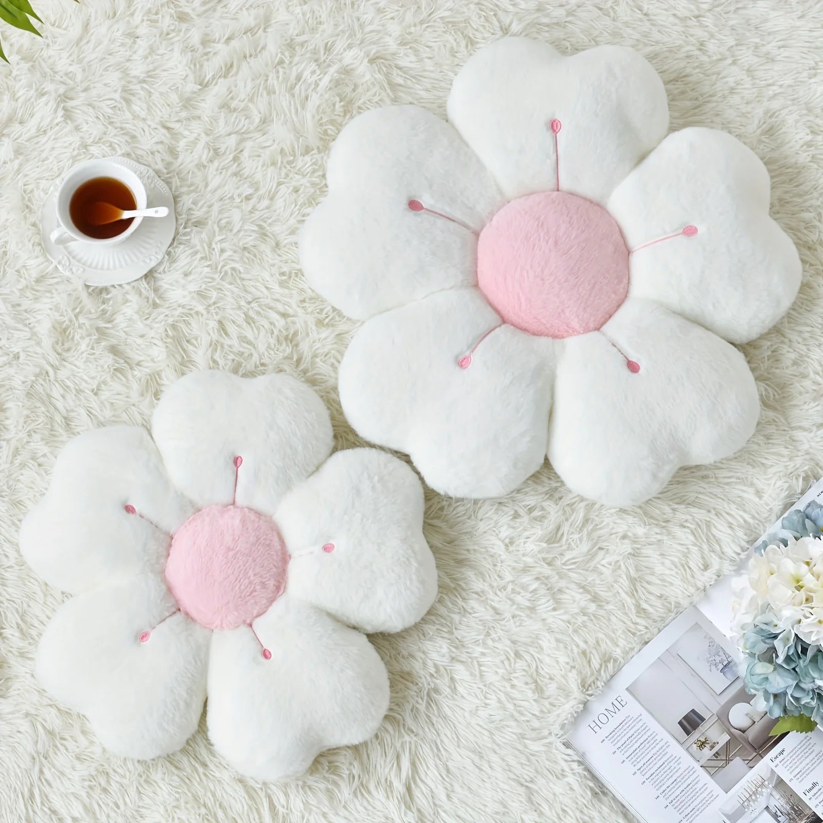 Soft Plush Sakura Flower Memory Cushion