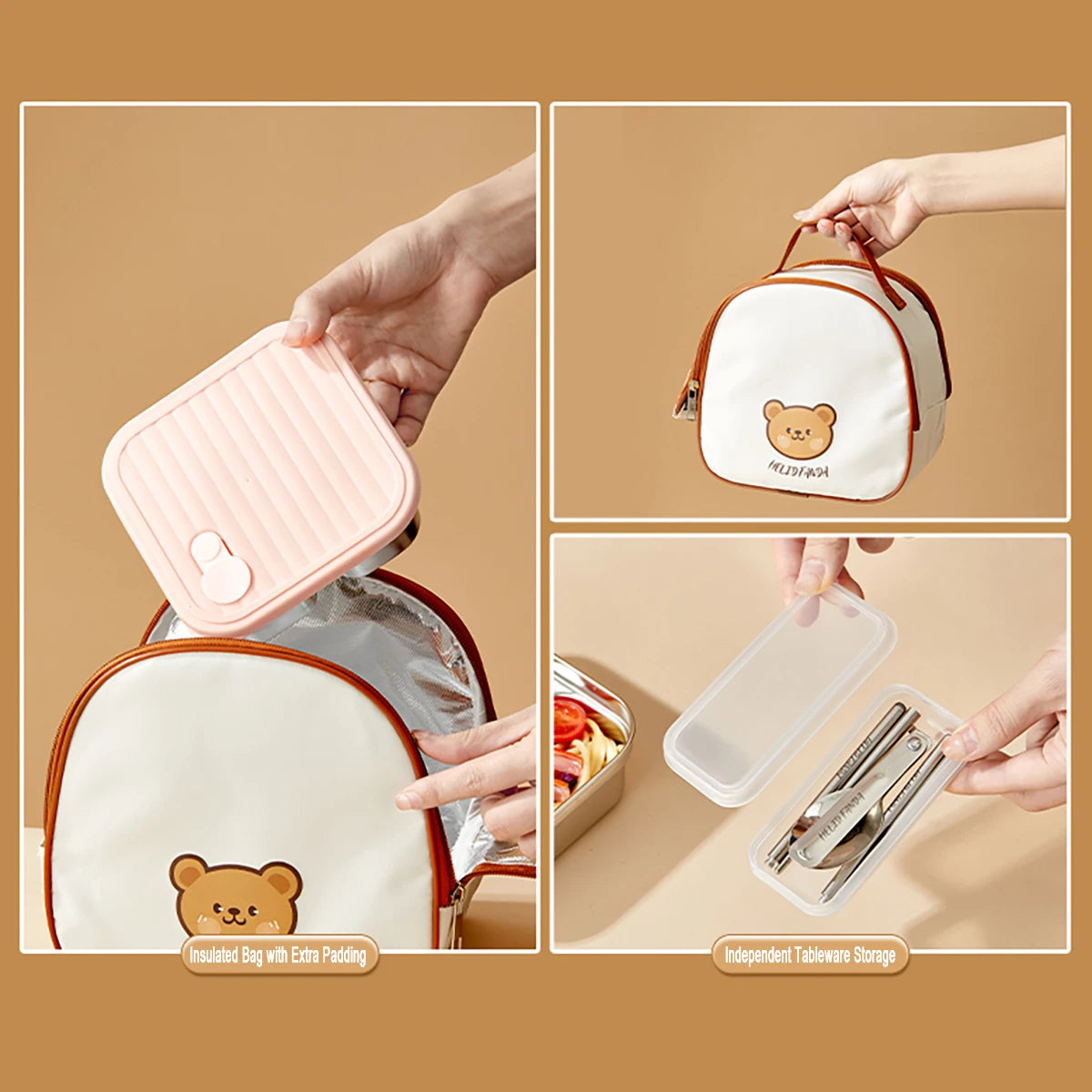 Stainless Steel Bento Lunch Box with Coloured Lid
