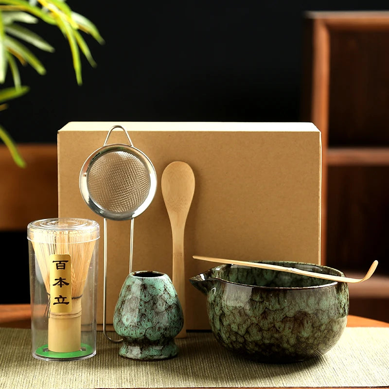 6-Piece Patterned Matcha Tea Set