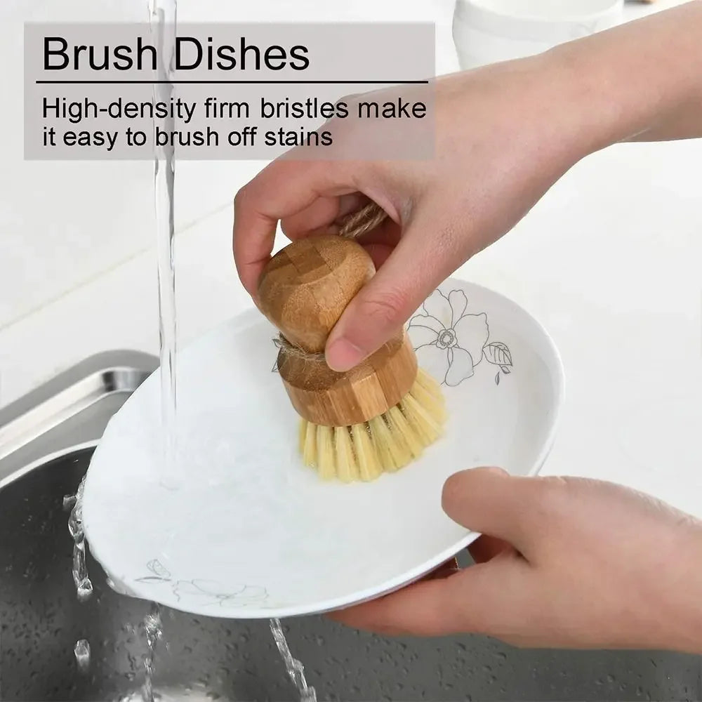 Wooden Dish Brush with Natural Sisal and Coconut