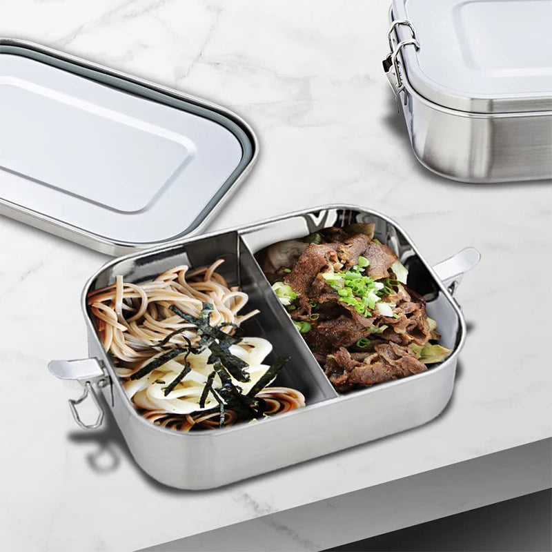 850ml Stainless Steel Bento Lunch Box with Removable Dividers