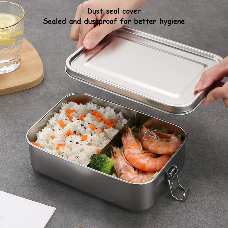 850ml Stainless Steel Bento Lunch Box with Removable Dividers