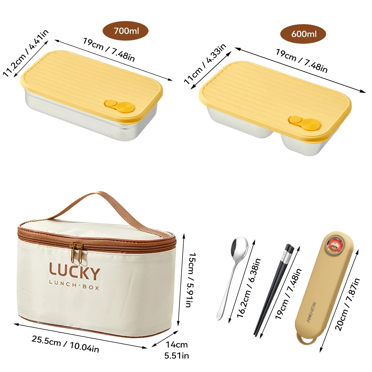 Stainless Steel Bento Lunch Box with Coloured Lid