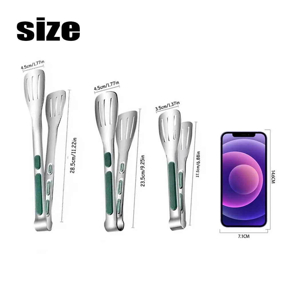 Non-Slip Stainless Steel Food Tongs