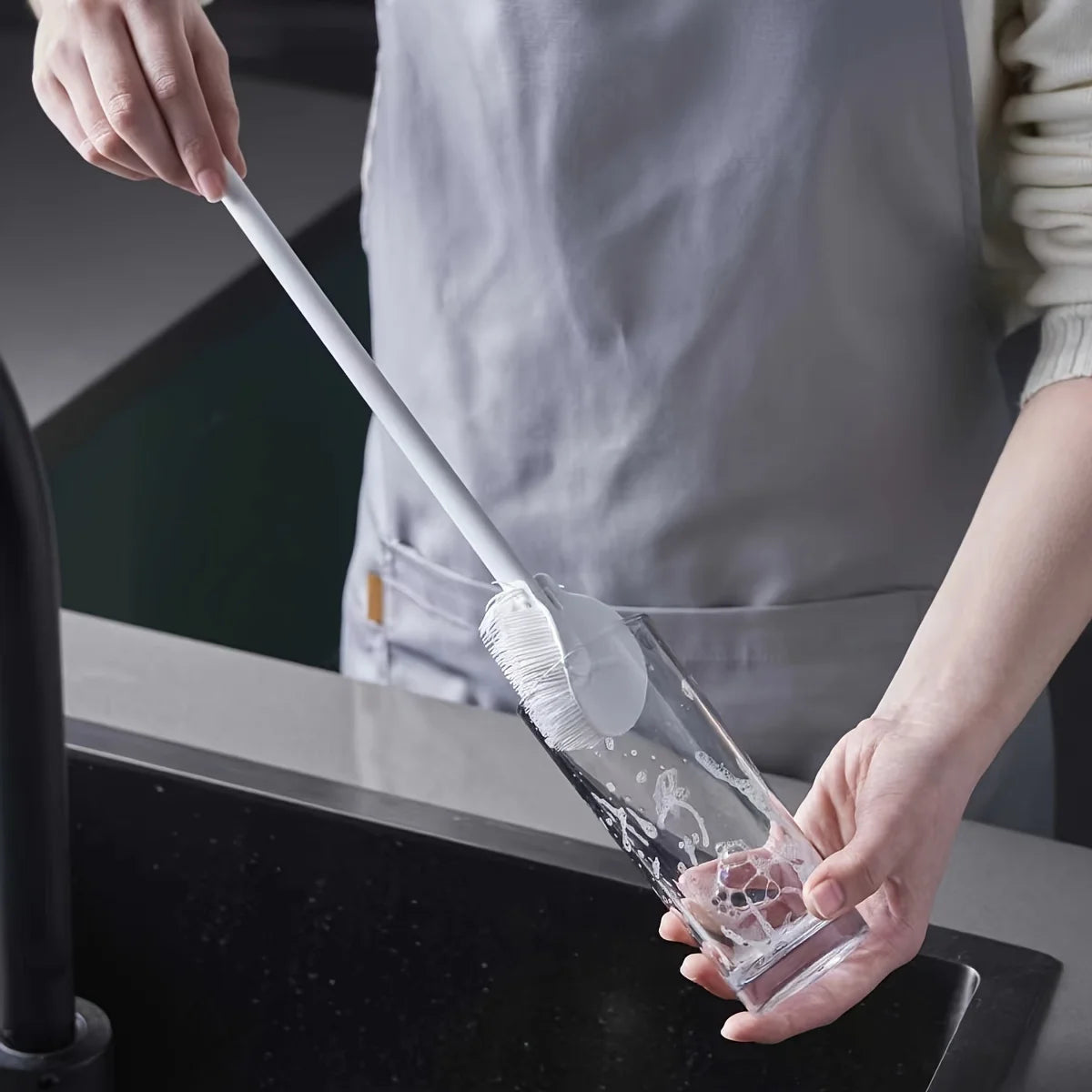 Foldable Silicone Brush with Long Handle