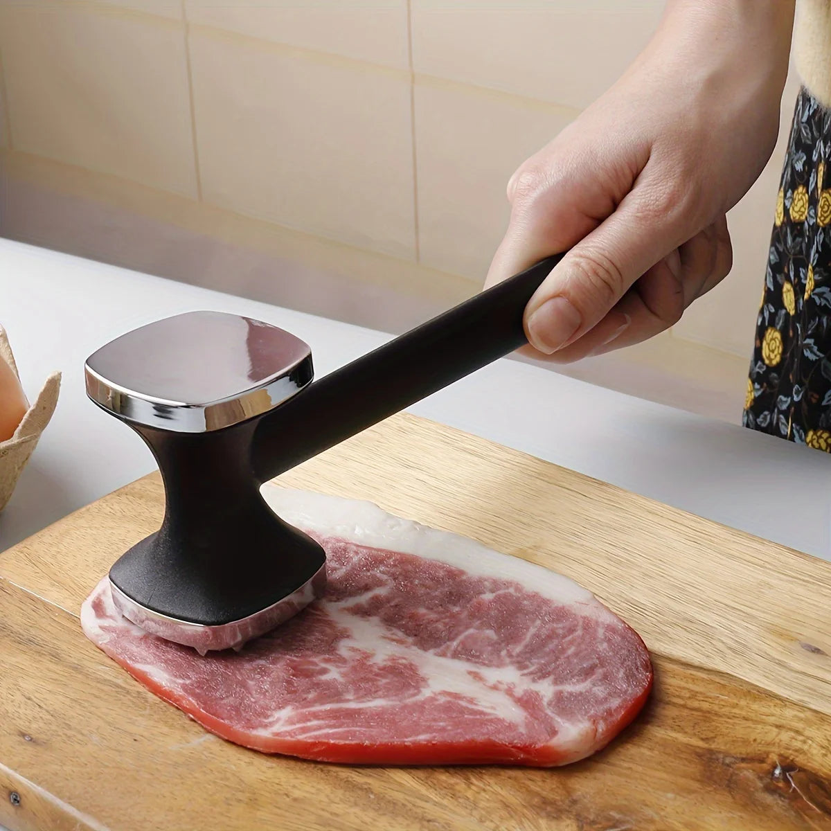 Heavy Duty Kitchen Meat Tenderizer Hammer with Rubber Grip