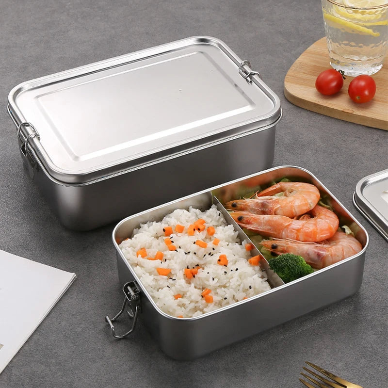 850ml Stainless Steel Bento Lunch Box with Removable Dividers