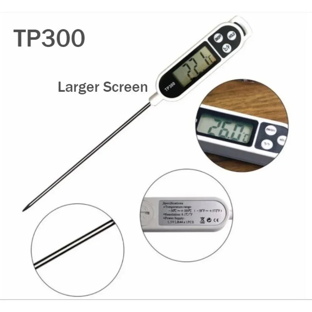 Digital Food Thermometer with LCD Display