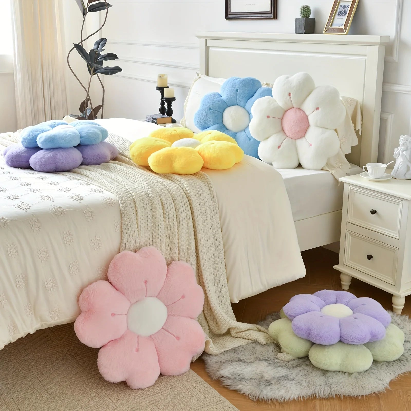 Soft Plush Sakura Flower Memory Cushion
