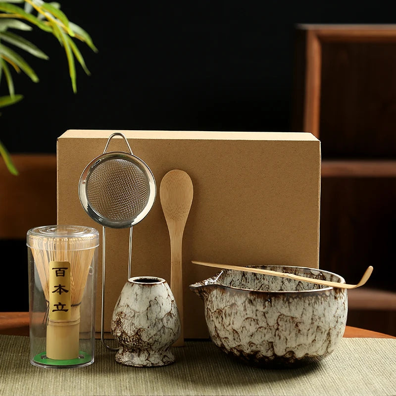 6-Piece Patterned Matcha Tea Set