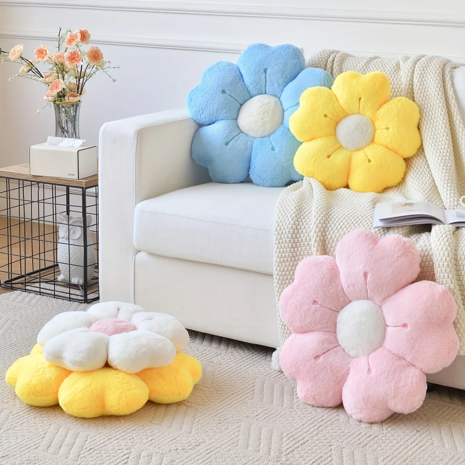 Soft Plush Sakura Flower Memory Cushion