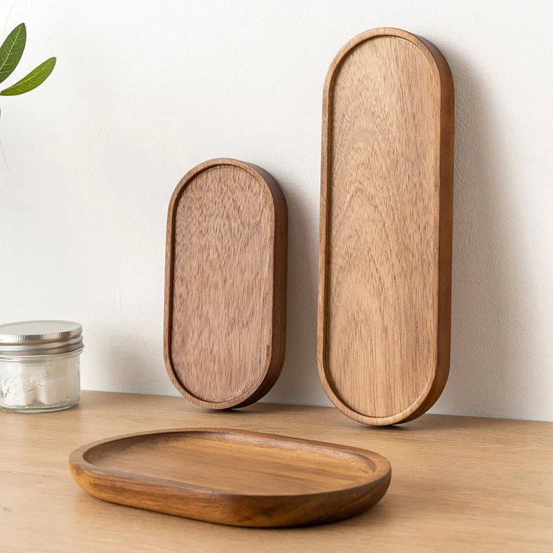 Solid Wooden Japanese-Style Food Tray